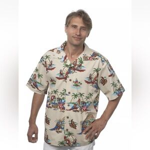 Benny's Mens Parrots and Margaritas Parrothead Hawaiian Shirt